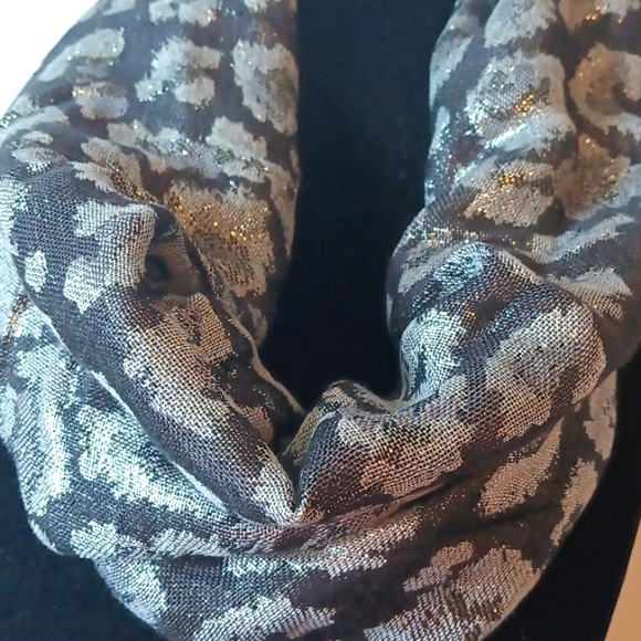 Charming Charlie's black and silver circle scarf. - Picture 5 of 9